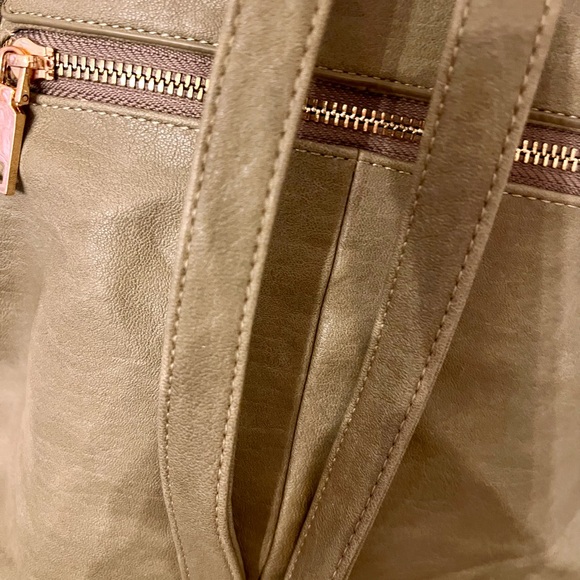 Miztique Olive Green Italian Leather Backpack - Picture 7 of 10